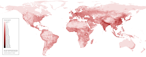 world population density map